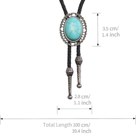 Native American Bolo Tie Rodeo Cowboy Leather - Picture 2 of 7